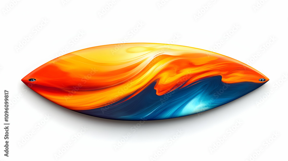 Abstract 3D Illustration of an Eye Shaped Object with Orange and Blue Swirls Abstract 3D Illustration of an Eye Shaped Object with Orange and Blue Swirls