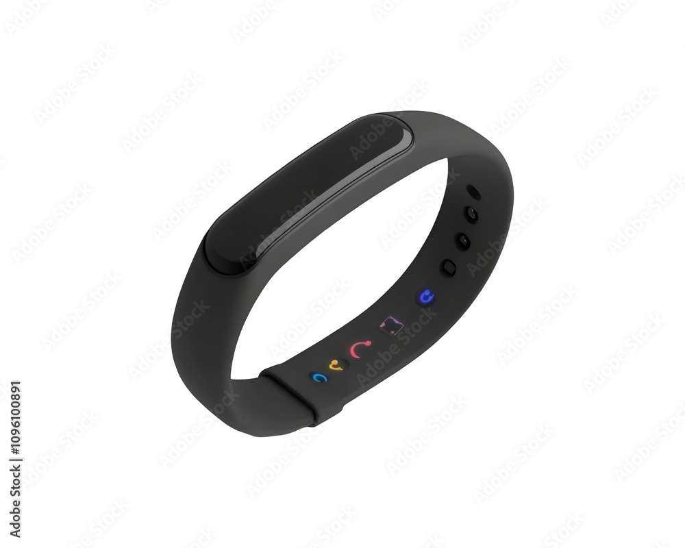 Digital fitness tracker with sleek wristband isolated on a transparent background, PNG Digital fitness tracker with sleek wristband isolated on a transparent background, PNG
