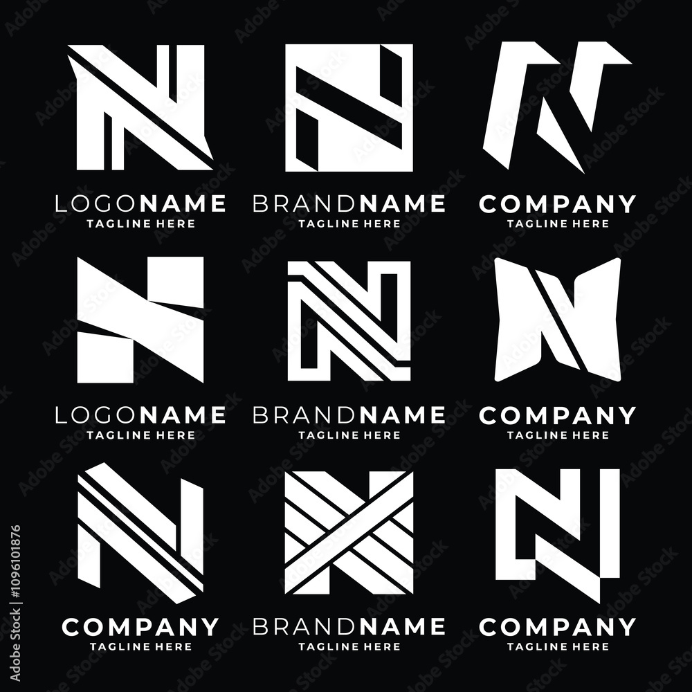 Set of Letter N logo template Set of Letter N logo template