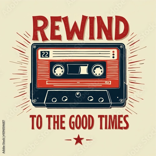 Retro Cassette Tape Rewind to the Good Times T-Shirt Design