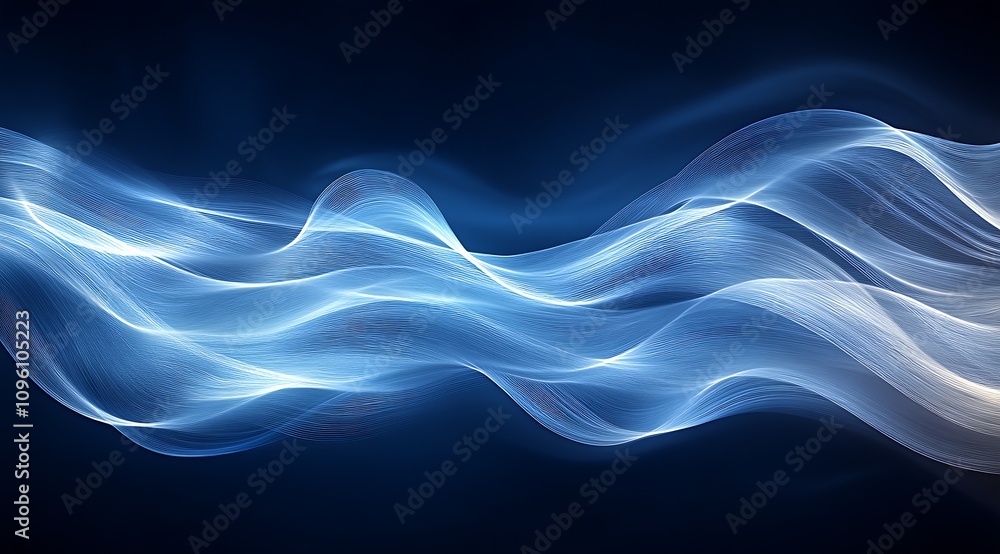 Seamless flowing blue waves with luminous light effects for contemporary digital designs : Generative AI Seamless flowing blue waves with luminous light effects for contemporary digital designs : Generative AI
