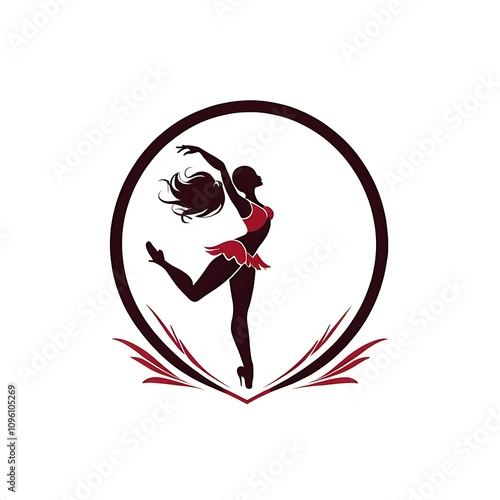 dance school logo design
 isolated on white background  photo