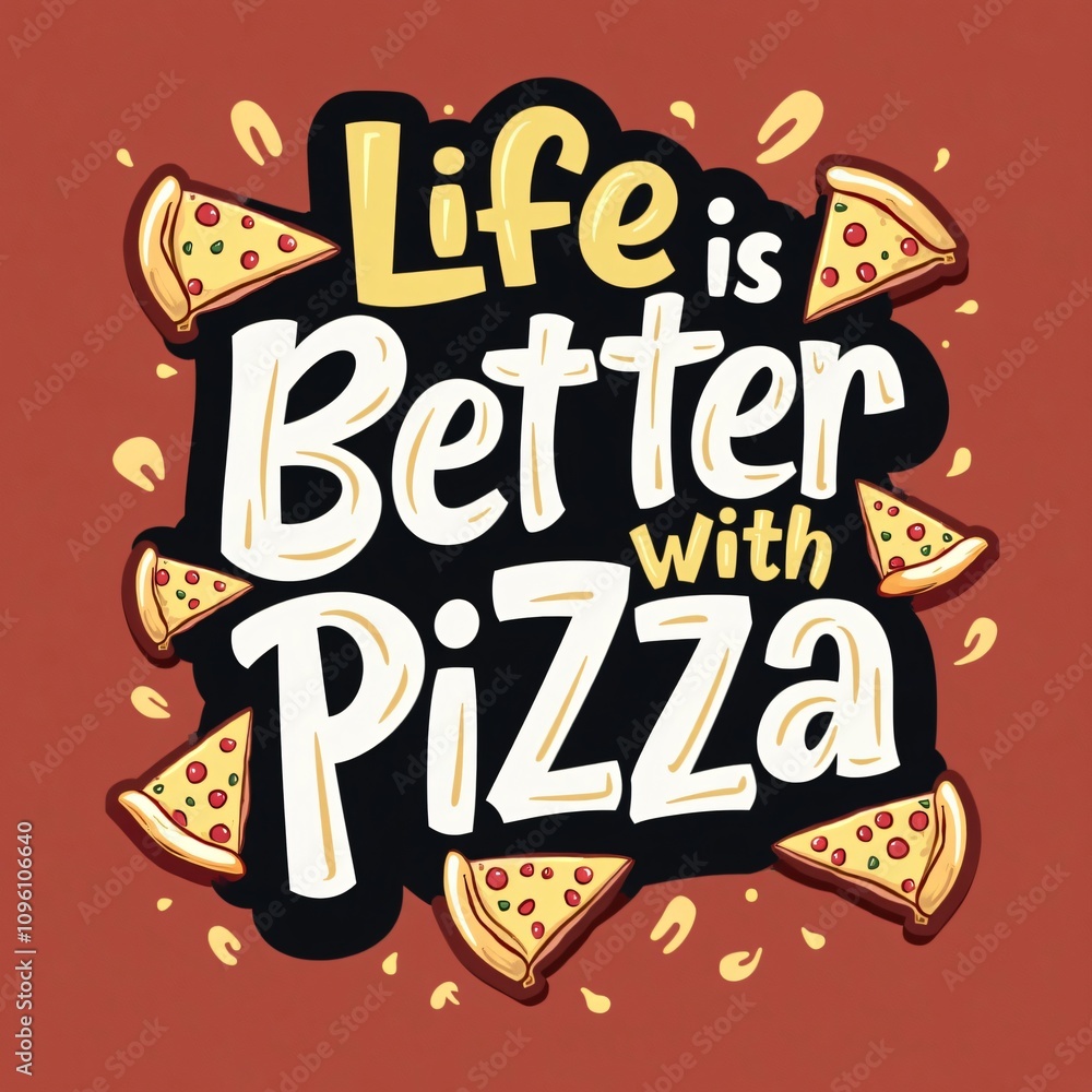 Life Is Better With Pizza: Fun Typography Design Life Is Better With Pizza: Fun Typography Design