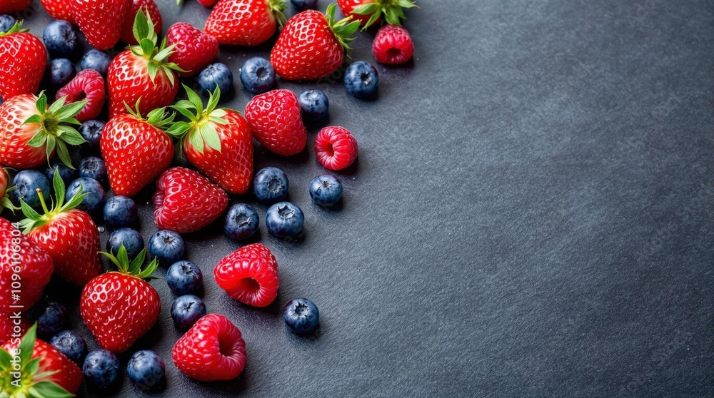 Fresh Berries on Dark Slate Background
Fresh Berries on Dark Slate Background