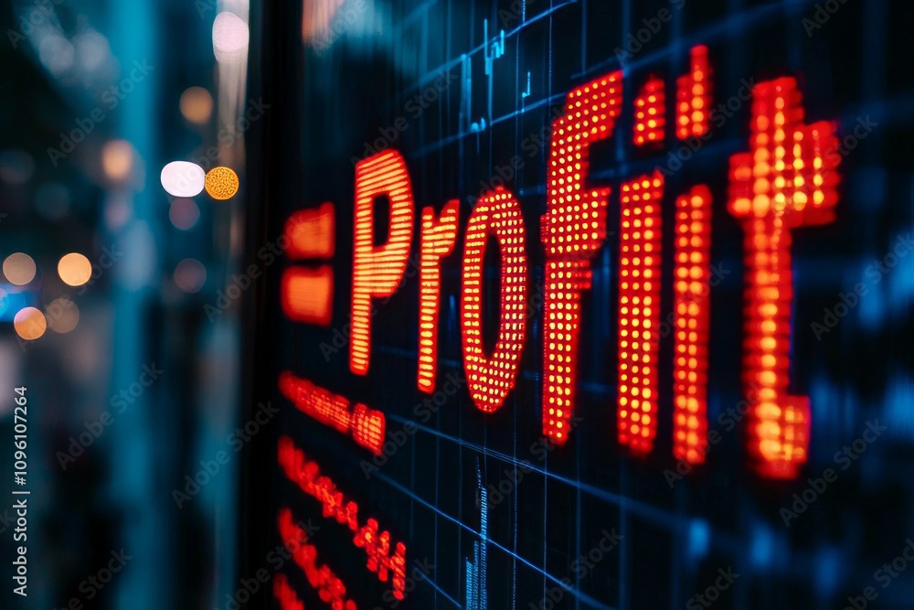 Profit Display on LED Screen Profit Display on LED Screen
