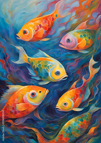 A colorful fish illustration for design and decoration