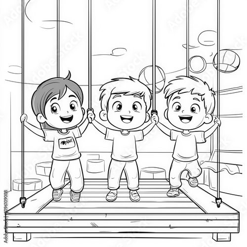 A fun day at a trampoline p...