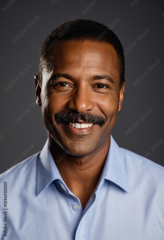 Handsome middle aged man with mustache smiling over grey background black businessman portrait Ultra realistic Photorealistic hyperdetailed photography soft light head and shoulders portrait cover Handsome middle aged man with mustache smiling over grey background black businessman portrait Ultra realistic Photorealistic hyperdetailed photography soft light head and shoulders portrait cover