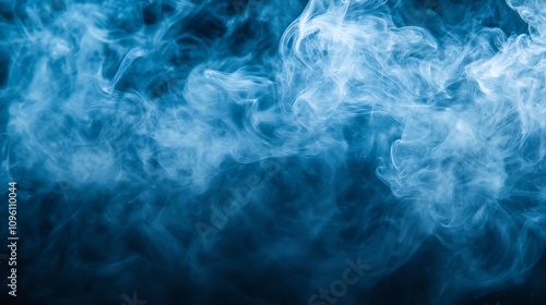 Abstract Blue Smoke in Motion with Vaporous Swirls and Dreamlike Textures : Generative AI