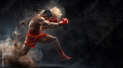 Dynamic Fusion of Muay Thai and thai boxing Art Styles: A Collection of Playful Doodles, Bold Pop Art, and Cultural for Posters, Tags, and Banners with Text Space Integration