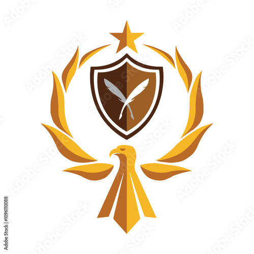 Military Eagle Academy Badge Shape Logo Icon