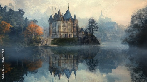 Wallpaper Mural Mystical Castle Reflection Torontodigital.ca