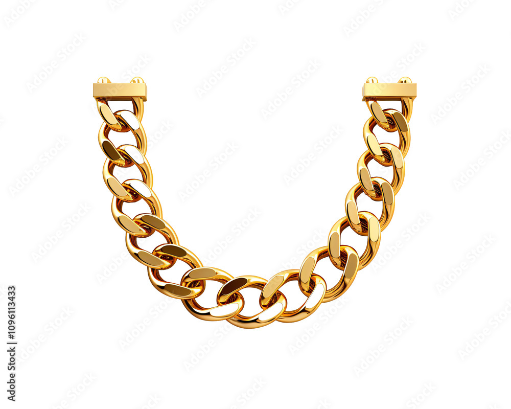 a gold chain on a white background a gold chain on a white background