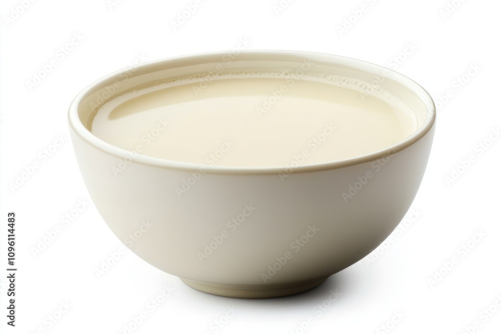 A smooth, creamy liquid in a simple bowl, suggesting a culinary or beverage purpose. A smooth, creamy liquid in a simple bowl, suggesting a culinary or beverage purpose.