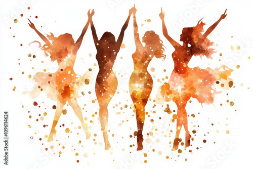 Party People On White Backg...