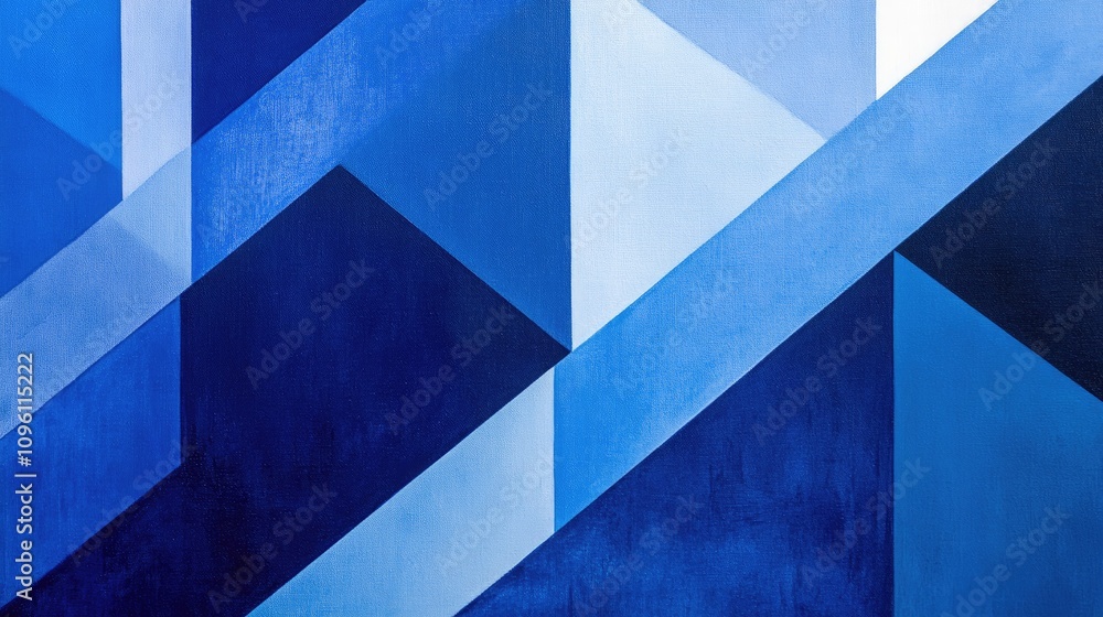 Close-up of blue geometric shapes, showcasing clean lines and bold symmetry in a minimalist design Close-up of blue geometric shapes, showcasing clean lines and bold symmetry in a minimalist design