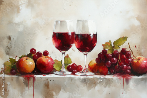 Red Wine On White Background