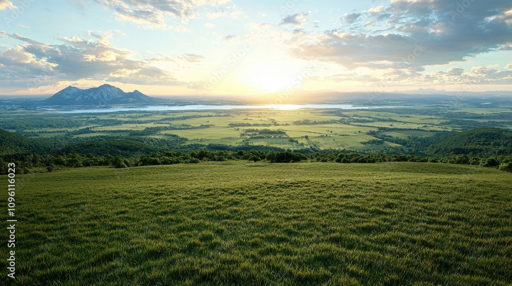 Breathtaking sunrise over rolling fields mountain range landscape photography natural environment wide view scenic beauty Breathtaking sunrise over rolling fields mountain range landscape photography natural environment wide view scenic beauty