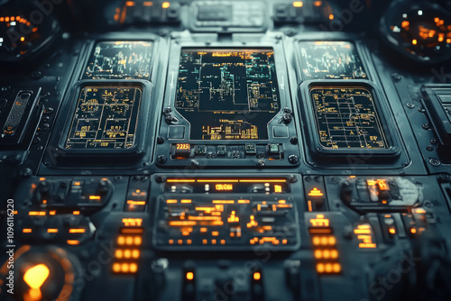 Sleek Spacecraft Interior W...