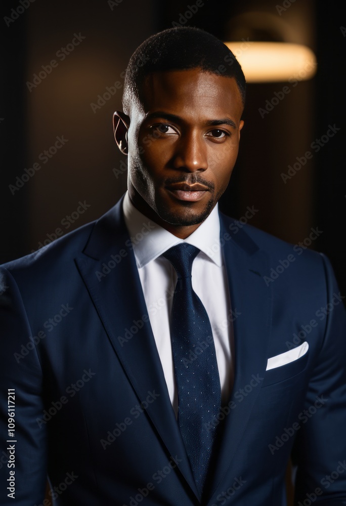 Sophisticated black man in formalwear with confident stare black businessman portrait Ultra realistic Photorealistic hyperdetailed photography soft light head and shoulders portrait cover Sophisticated black man in formalwear with confident stare black businessman portrait Ultra realistic Photorealistic hyperdetailed photography soft light head and shoulders portrait cover