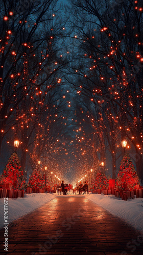 winter street scene featuri...