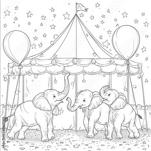 A circus parade with elepha...