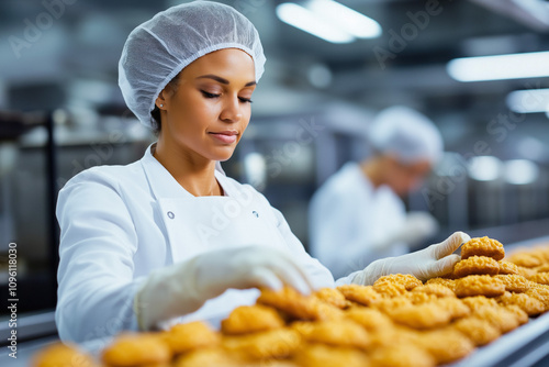 A Food Production Line Work...
