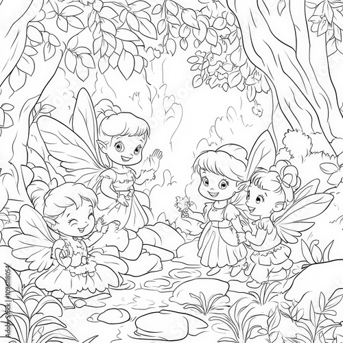 A magical forest with frien...
