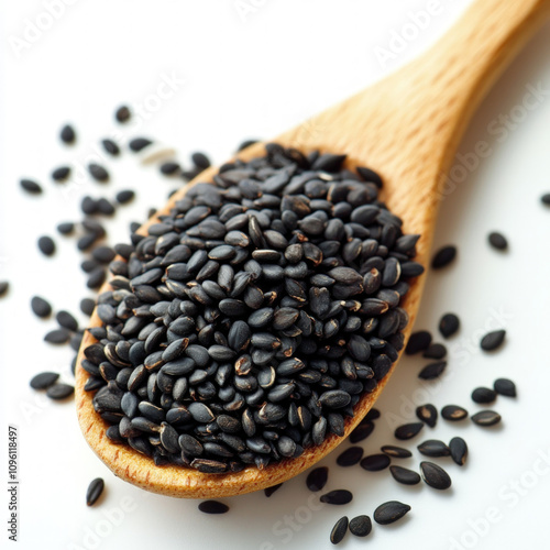 Black Sesame Seeds Isolated