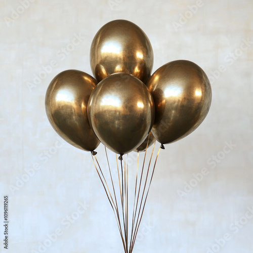 Gold Balloons Isolated