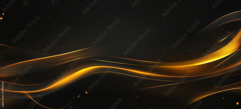 A smooth, flowing abstract design with golden hues on a dark background. A smooth, flowing abstract design with golden hues on a dark background.