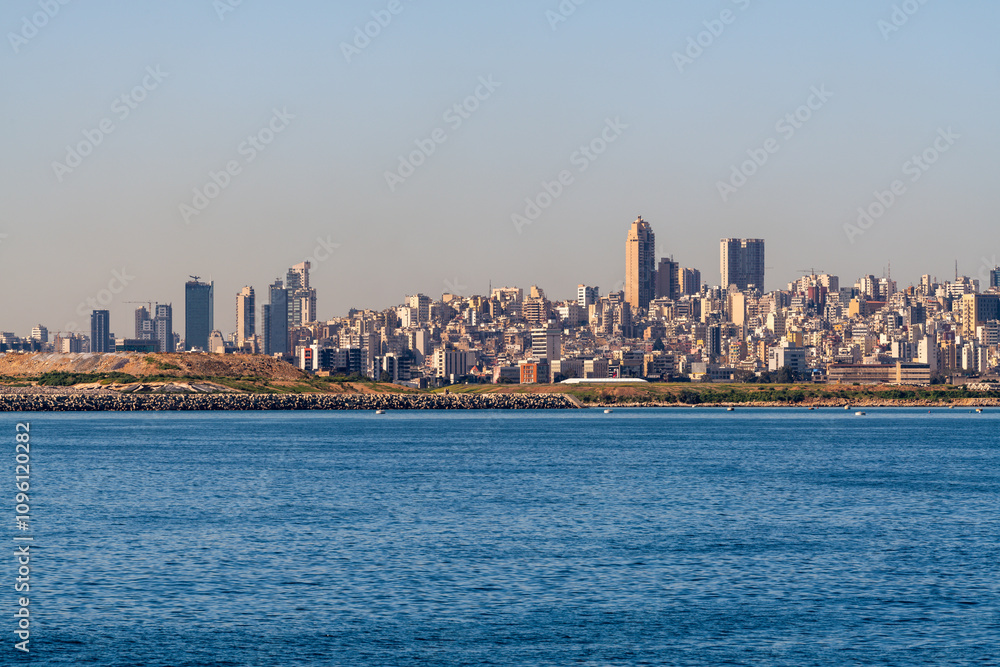 Fototapeta premium Beirut Capital View from Dbayeh, Lebanon