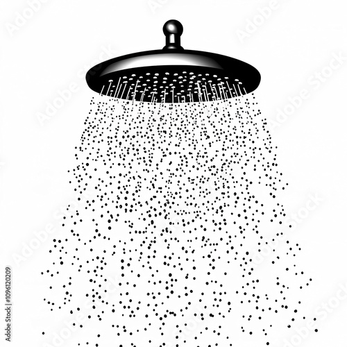 Shower Head Silhouette, Ill...