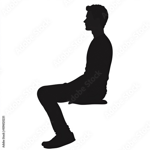Sitting Down Person Silhoue...