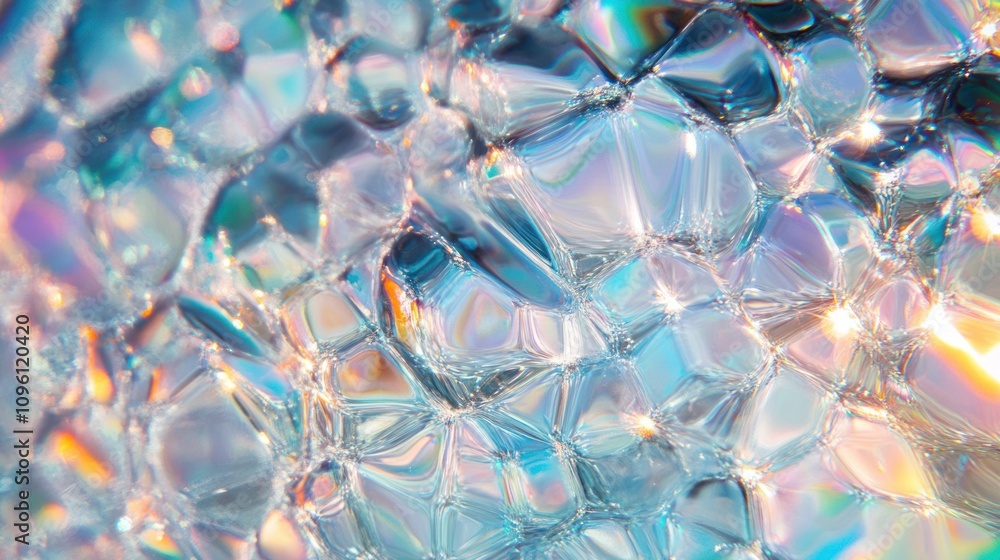 Obraz premium Droplets on glass during rainfall, creating a clear, 3D texture with light refractions