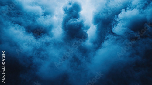 Blue Smoke On Black Background