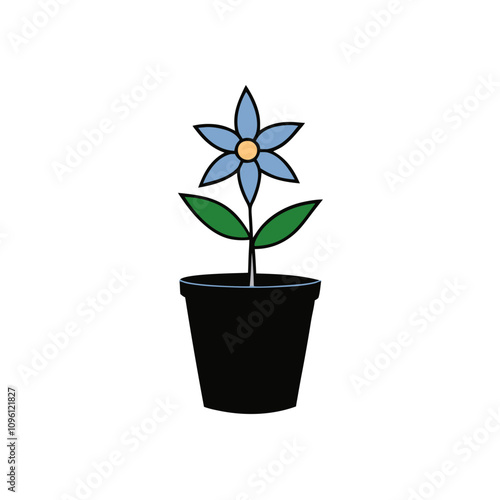 Columbine Flower Vector Art.