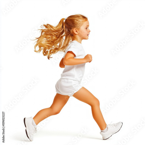 Girl Running Isolated