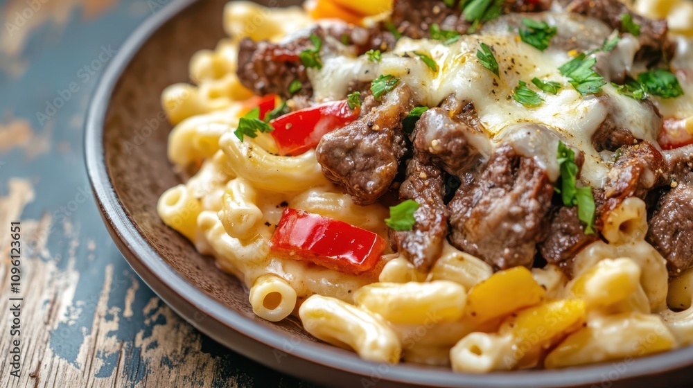 Creamy Macaroni and Cheese with Beef and Bell Peppers Creamy Macaroni and Cheese with Beef and Bell Peppers