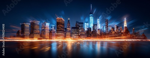Vibrant Abstract Cityscape at Night