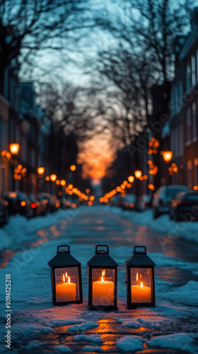 snowy neighborhood street a...