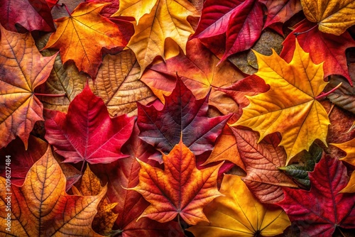 Autumn Leaves Corner Panoramic Top View AI Photo