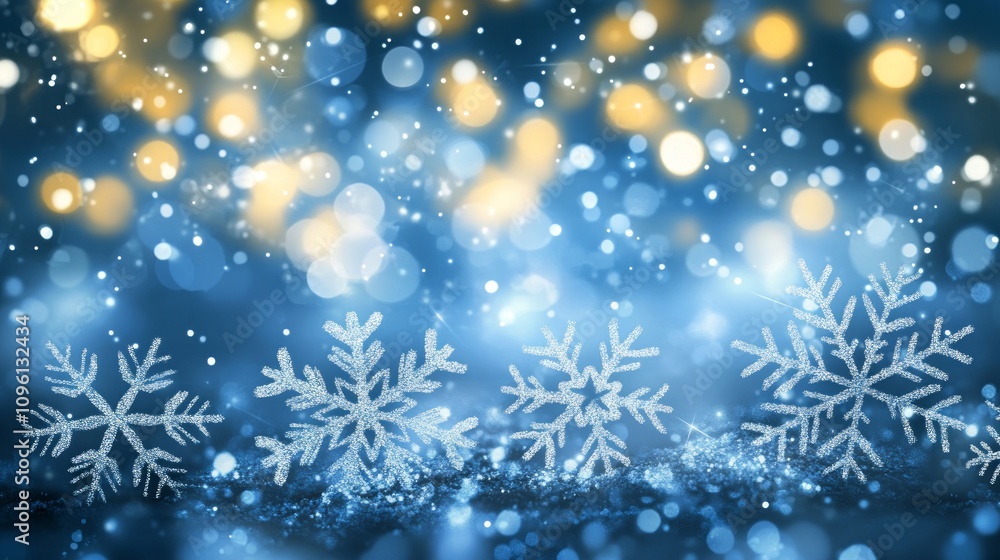 Winter Snowflakes with Festive Lights Winter Snowflakes with Festive Lights