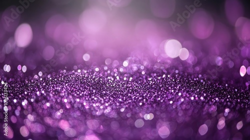 Sparkling purple glitter texture with bokeh lights, perfect for backgrounds or festive designs.