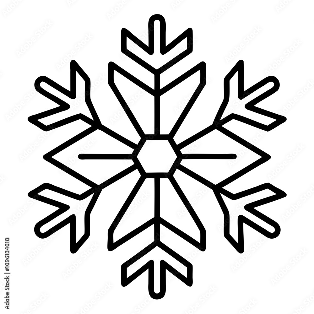 Outline vector illustration of Christmas Snowflakes, Vector Silhouette Isolated on a transparent background Outline vector illustration of Christmas Snowflakes, Vector Silhouette Isolated on a transparent background
