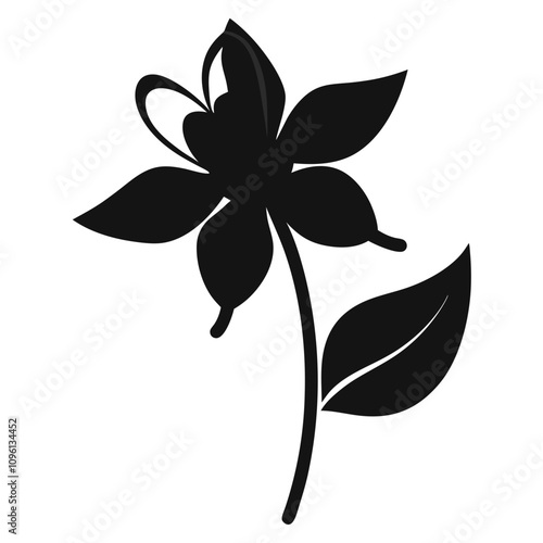 Botanical Columbine Vector Design.