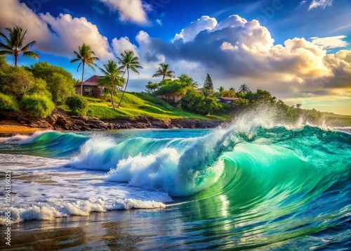 Napili Bay Waves - Stunning Ocean Scene with Copy Space photo