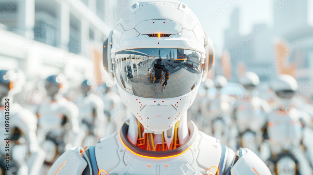 Cyber Robots army in factories producing for cyborg digital export in technology Cyber Robots army in factories producing for cyborg digital export in technology