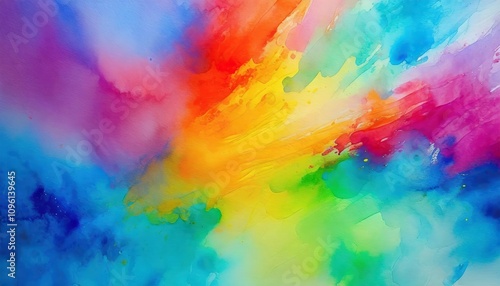 Vibrant and Expressive Bright Colorful Watercolor Painting Background Texture with Stunning Abstract Patterns and Gradient Tones for Creative Design Projects, Digital Art, and Craft