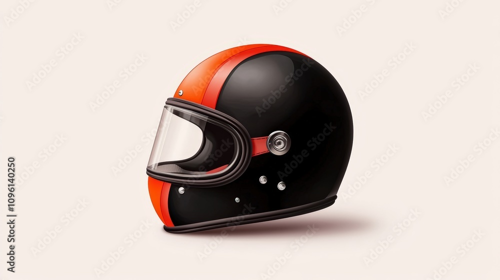 Racing helmet, white isolate background